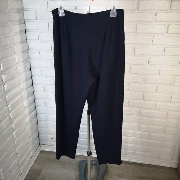Talbots Petites Stretch Ladies Size 10P Navy Made in USA Size Zipper Pants - Picture 2 of 10